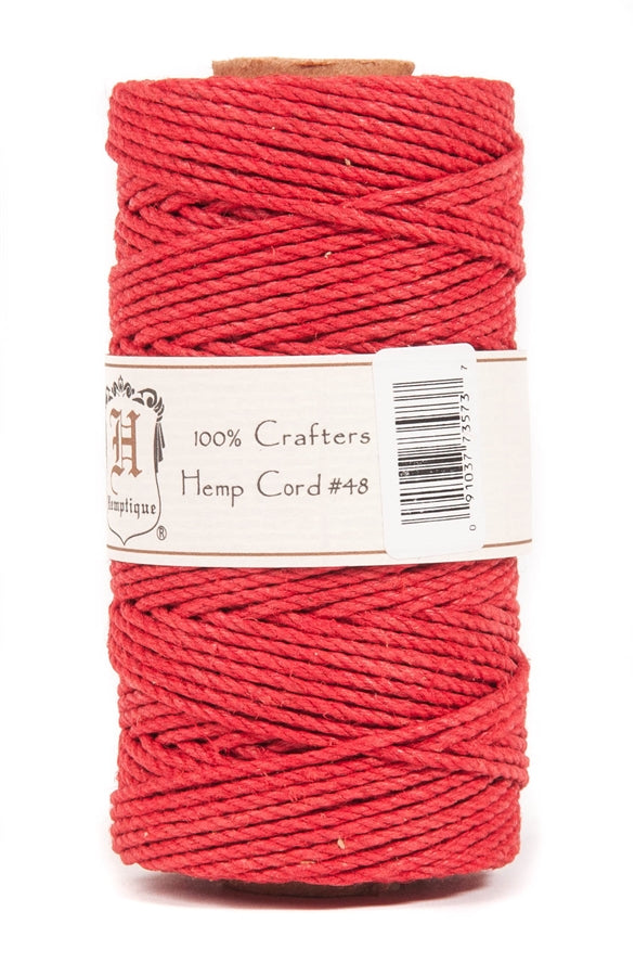 HS48CO-Red-48lbs Hemp Cord